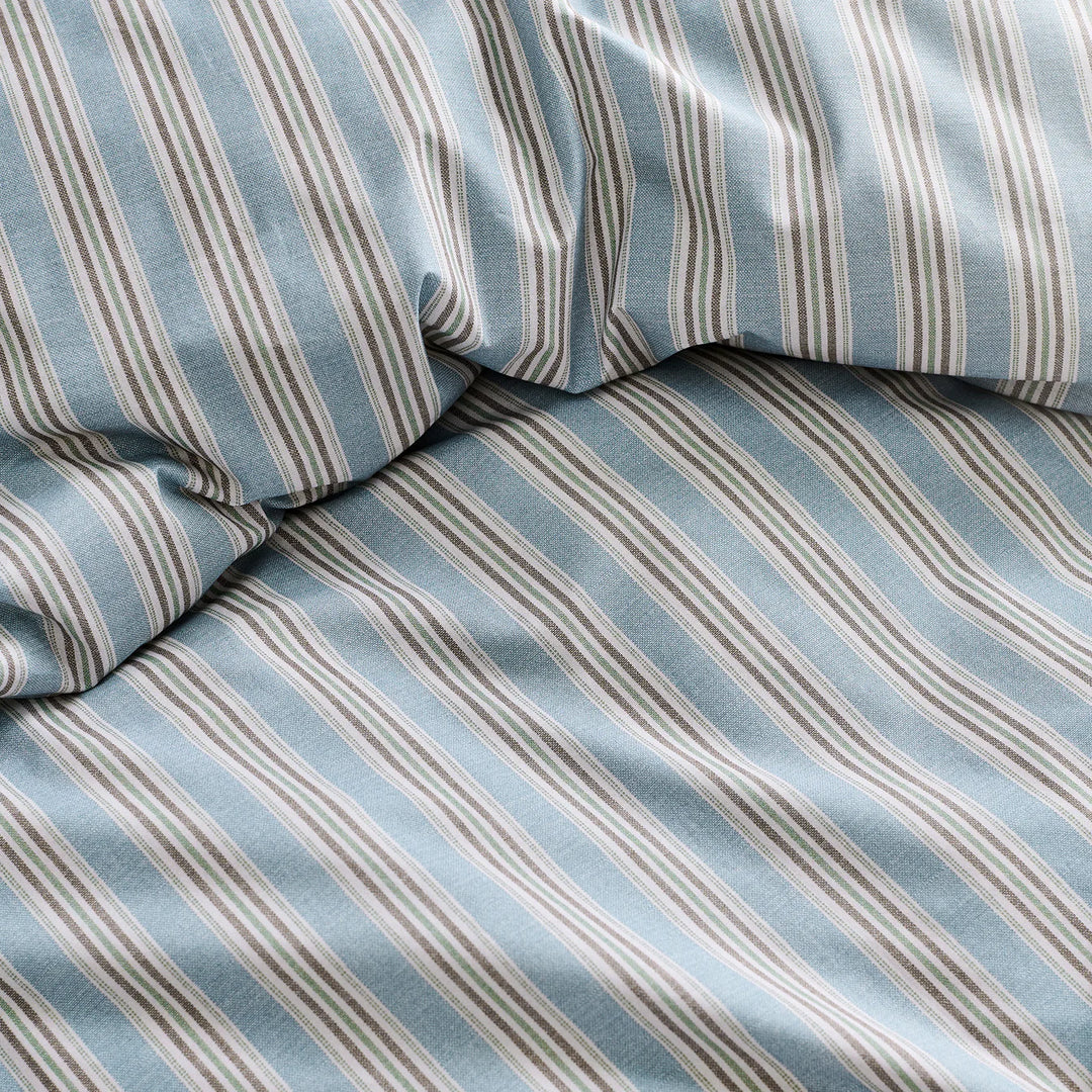 Christy Calder Stripe Duvet Set in Blue