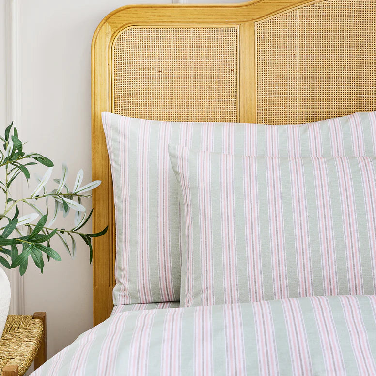 Christy Calder Stripe Standard Pillowcase Pair in Pink