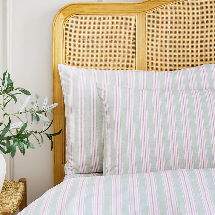 Christy Calder Stripe Standard Pillowcase Pair in Pink