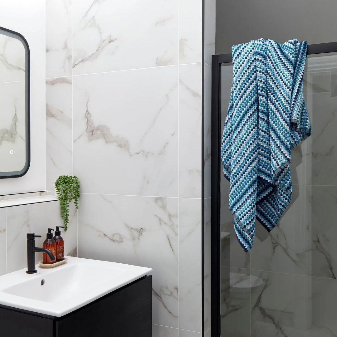 Christy Carnaby Stripe Bath Sheet Blue CHRISTY LUX-HOM