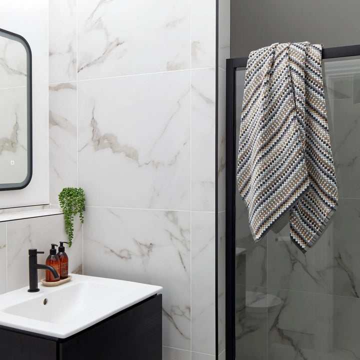 Christy Carnaby Stripe Bath Sheet Neutral CHRISTY LUX-HOM