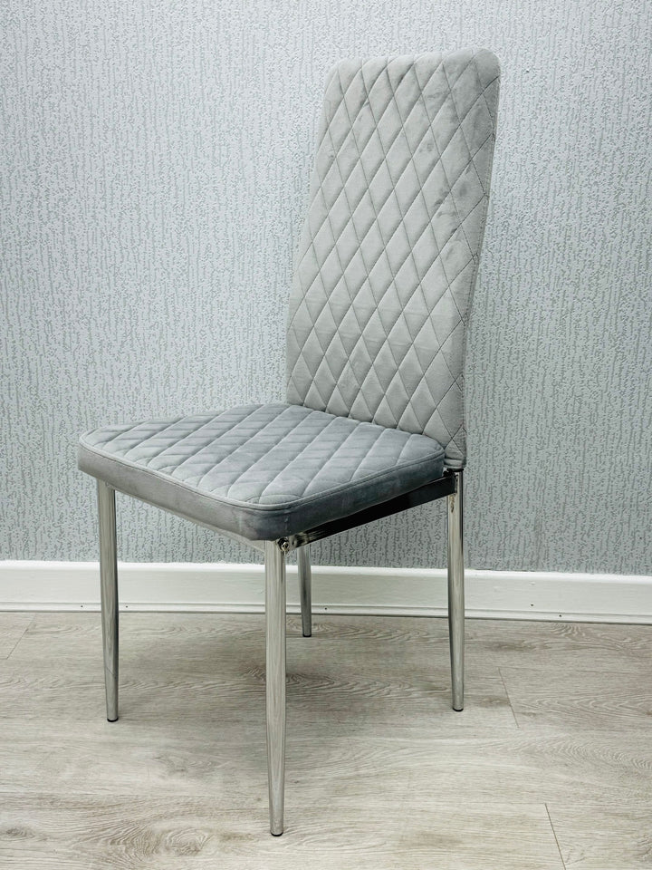Claridge Light Grey Velvet Dining Chair