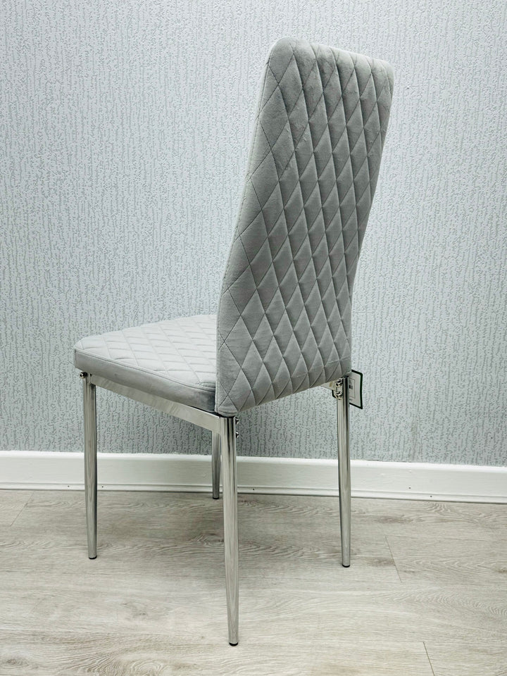 Claridge Light Grey Velvet Dining Chair