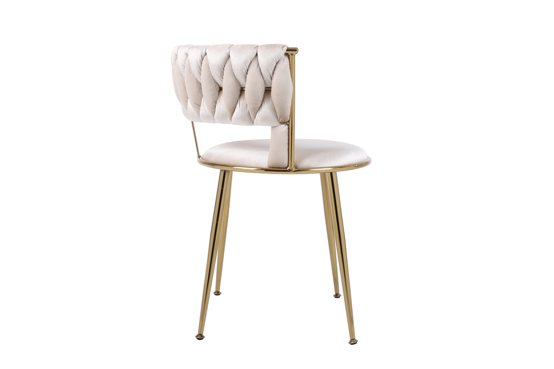 Caspian Cream Gold Dining Chair Set of 2