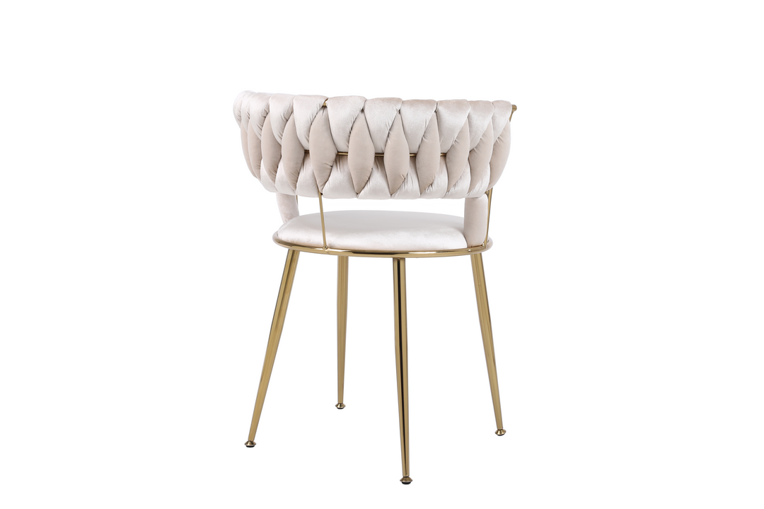 Caspian Cream Gold Dining Chair Set of 2