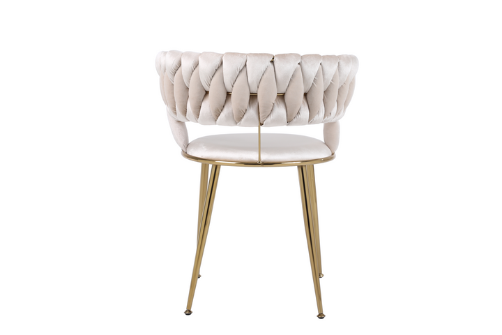 Caspian Cream Gold Dining Chair Set of 2