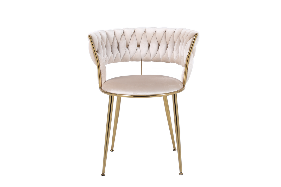 Caspian Cream Gold Dining Chair Set of 2