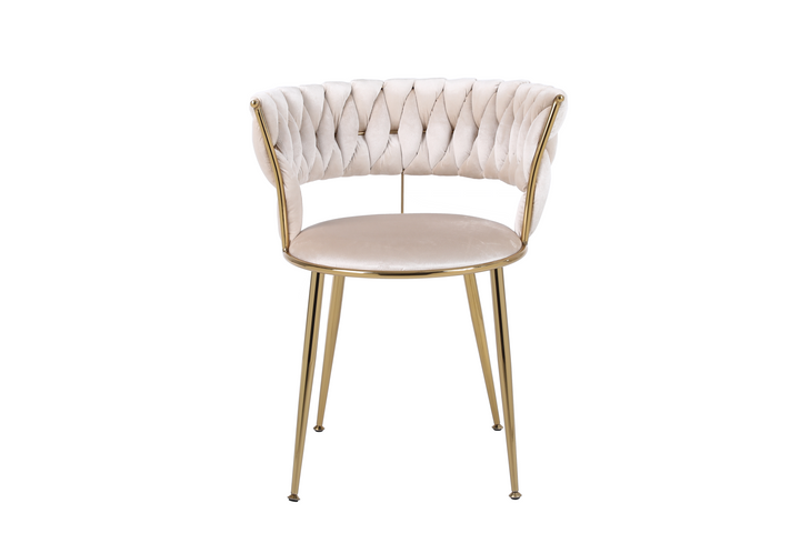 Caspian Cream Gold Dining Chair Set of 2