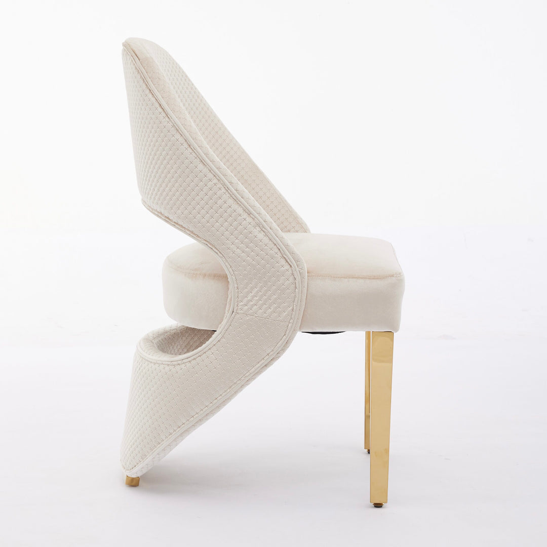 Solara Cream Gold Dining Chair
