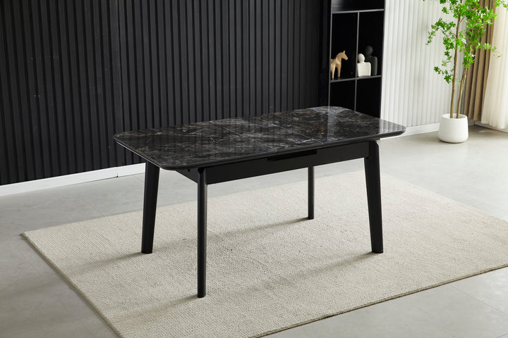 Astoria Extending Black Gold Ceramic Table