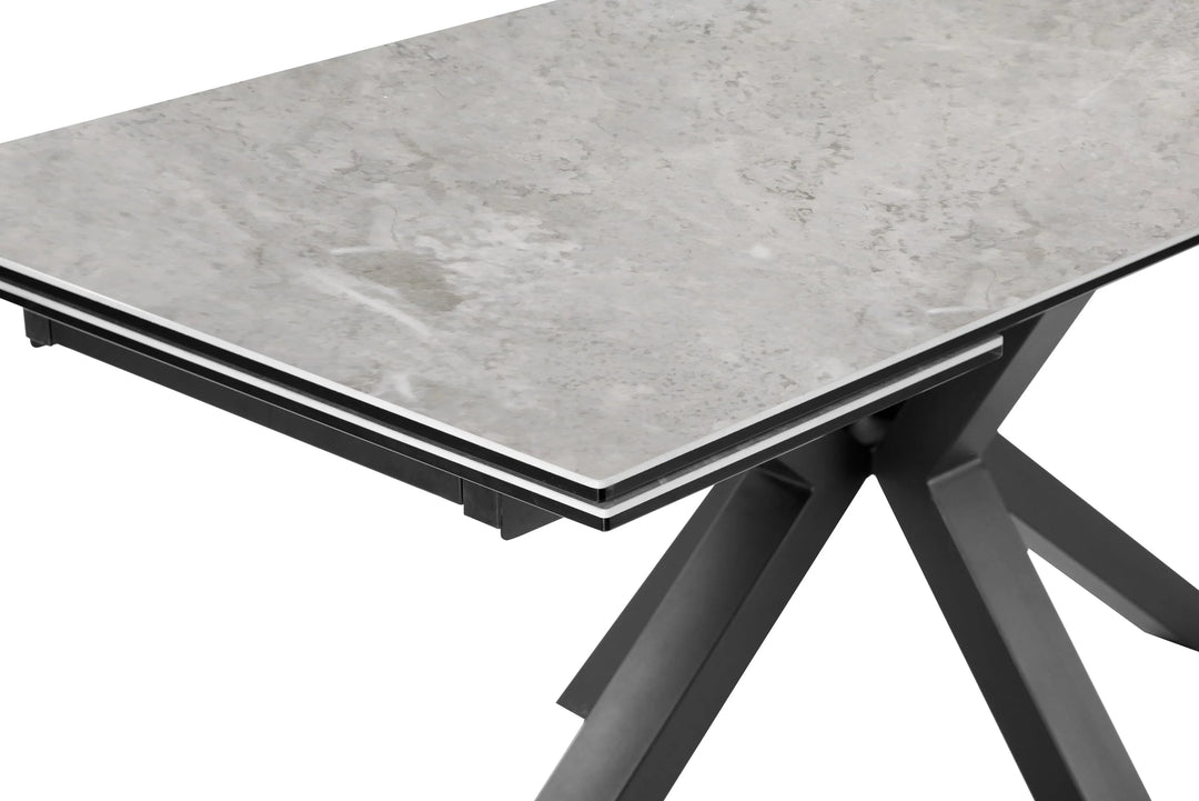 Zara 160-240cm Extending Dining Table in Grey Ceramic Marble Giatalia
