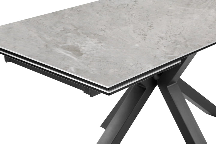 Zara 160-240cm Extending Dining Table in Grey Ceramic Marble Giatalia