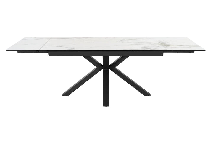 Zara 160-240cm Extending Dining Table in White Ceramic Marble Giatalia
