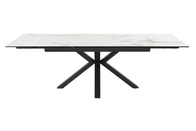Zara 160-240cm Extending Dining Table in White Ceramic Marble Giatalia