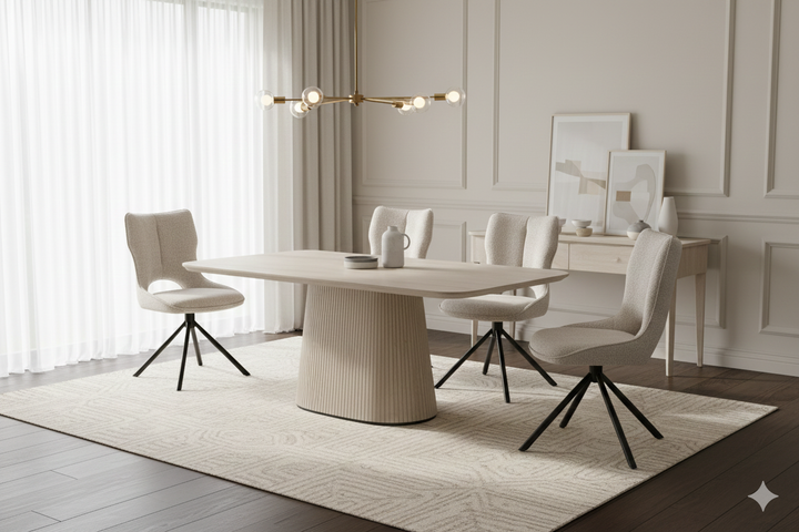 Roma 360 Swivel Beige Dining Chair