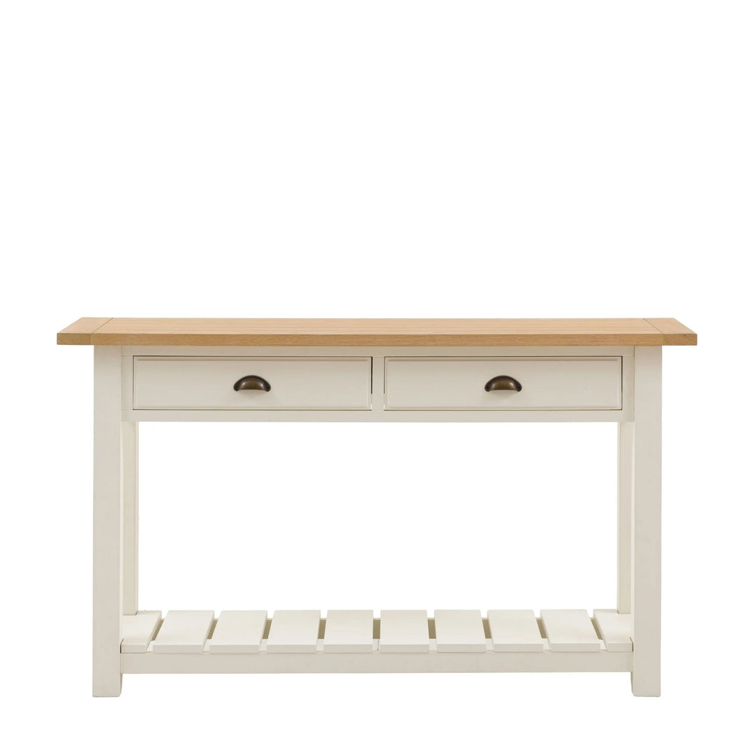 Eton 2 Drawer Console Table White   Nicholas John Interiors