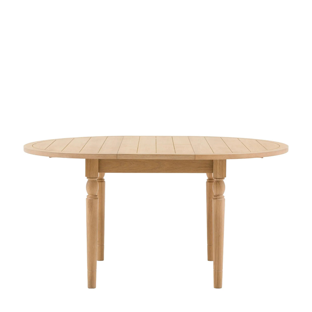 Eton Round Extending Dining Table Natural   Nicholas John Interiors
