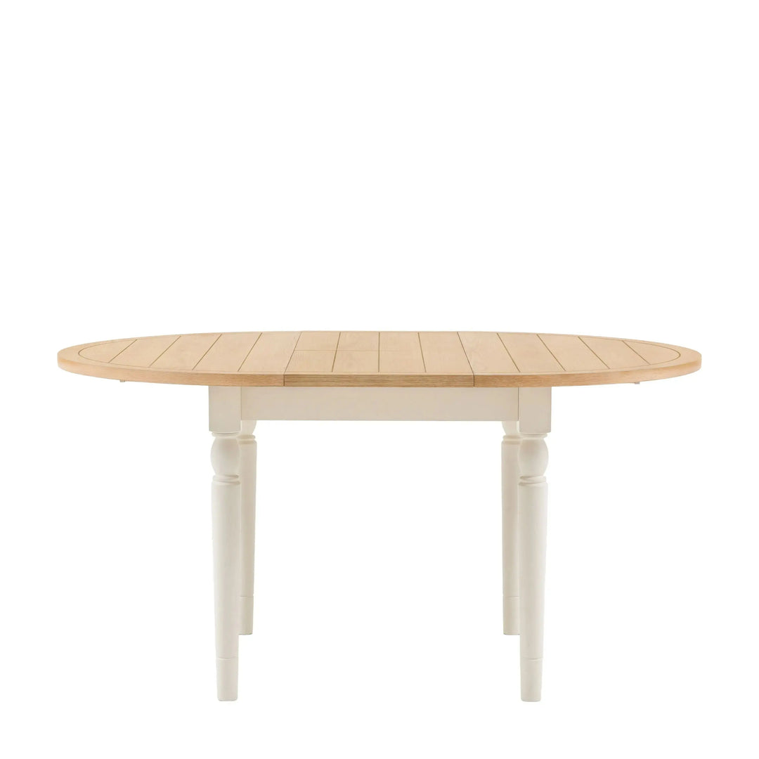 Eton Round Extending Dining Table White   Nicholas John Interiors