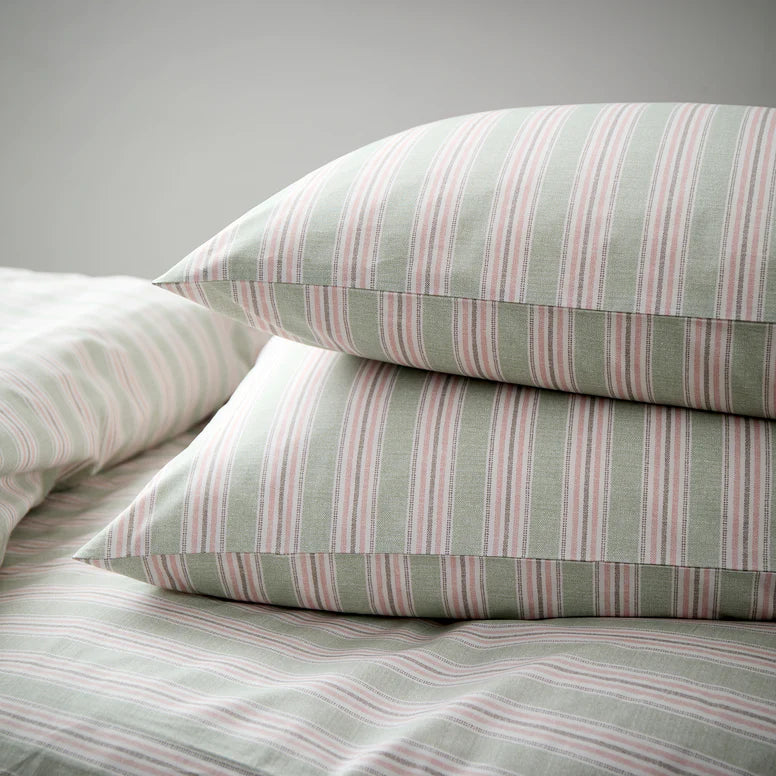 Christy Calder Stripe Standard Pillowcase Pair in Pink