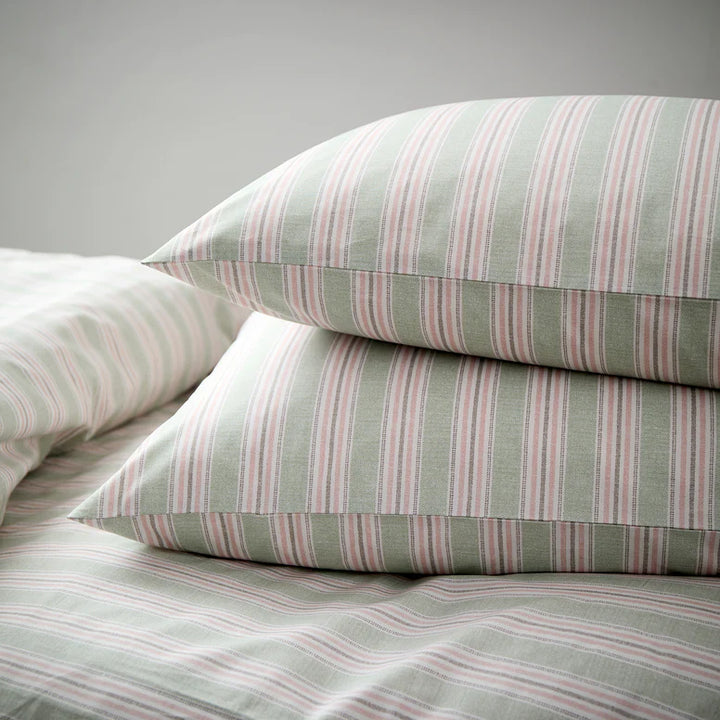 Christy Calder Stripe Standard Pillowcase Pair in Pink