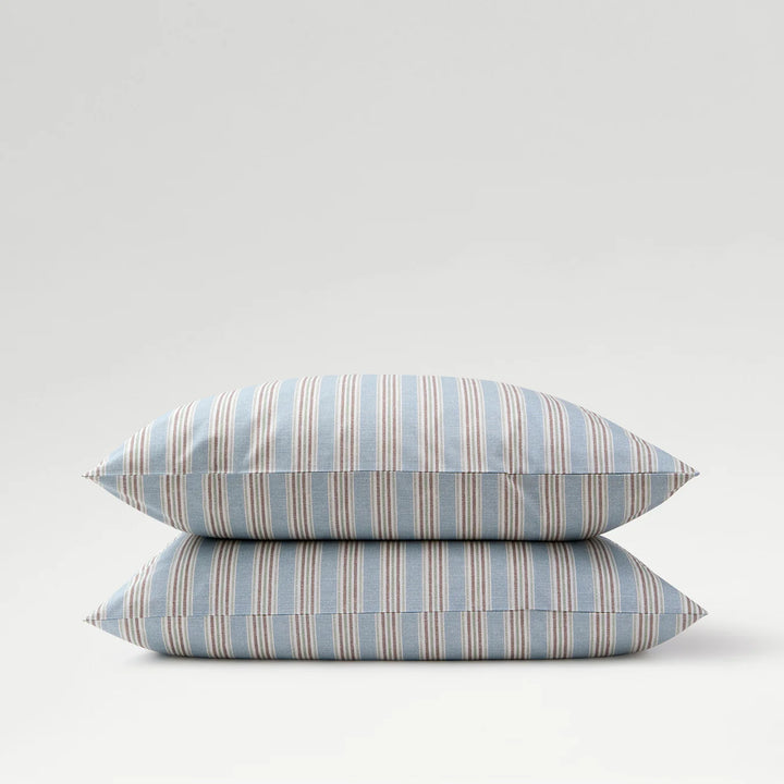 Christy Calder Stripe Standard Pillowcase Pair in Blue