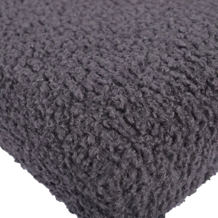 Charcoal Grey Boucle Bench with Gold Legs Lina Home