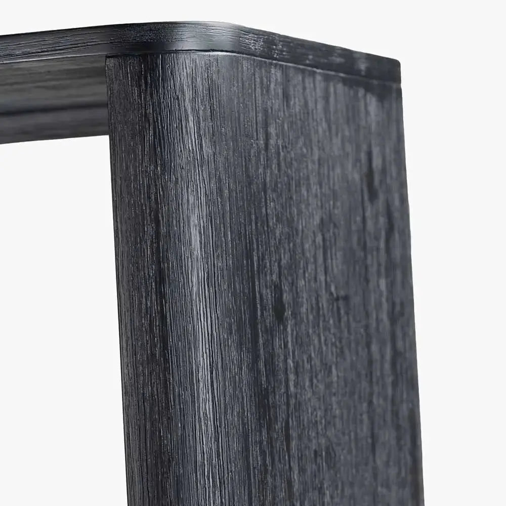 Fiji Black Acacia Wood and Natural Rattan 2 Door 6 Niche Shelf Unit   Nicholas John Interiors