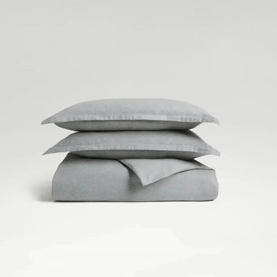 Christy Flannel Marl Single Duvet Set Silver Christy