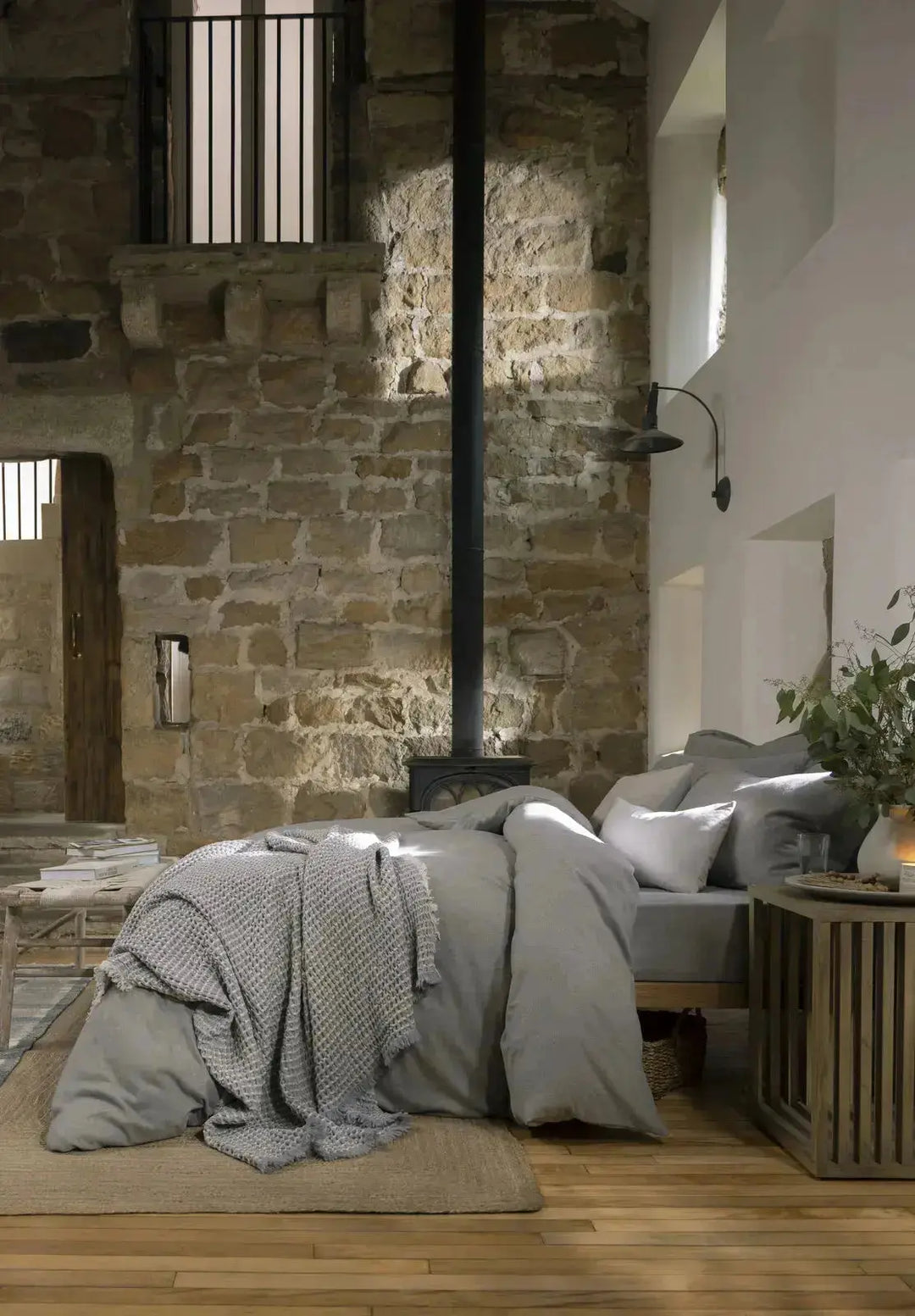 Christy Flannel Marl Standard Pillowcase Pair Silver Christy