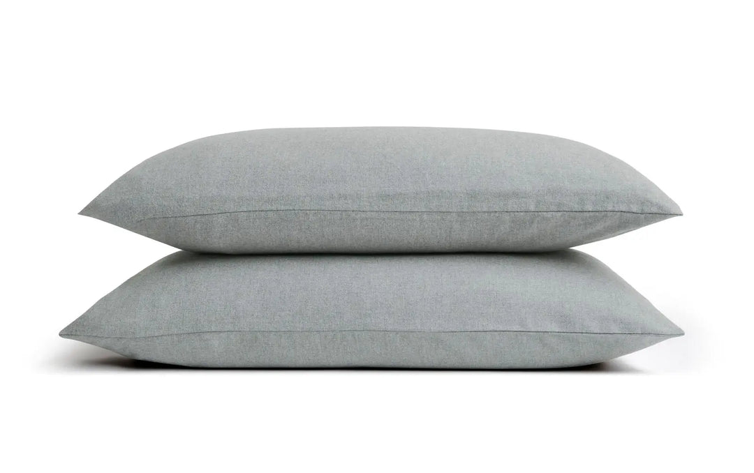 Christy Flannel Marl Standard Pillowcase Pair Silver Christy