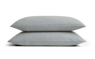 Christy Flannel Marl Standard Pillowcase Pair Silver Christy