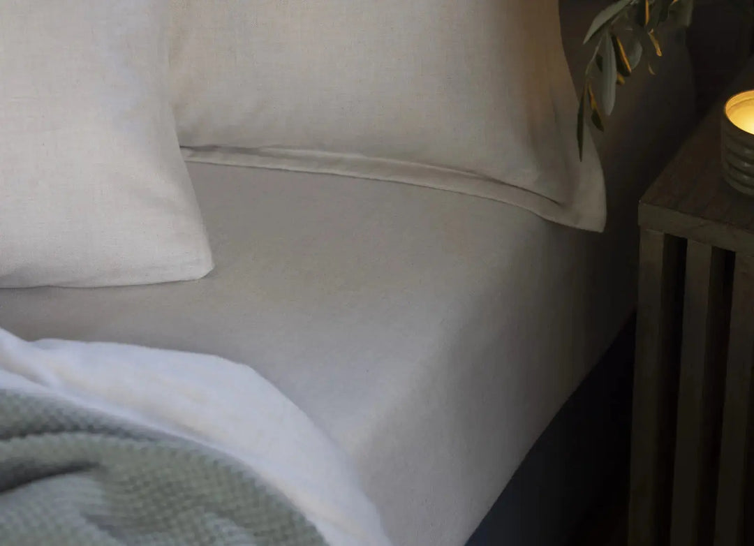 Christy Flannel Marl Super King Duvet Set Oat Christy