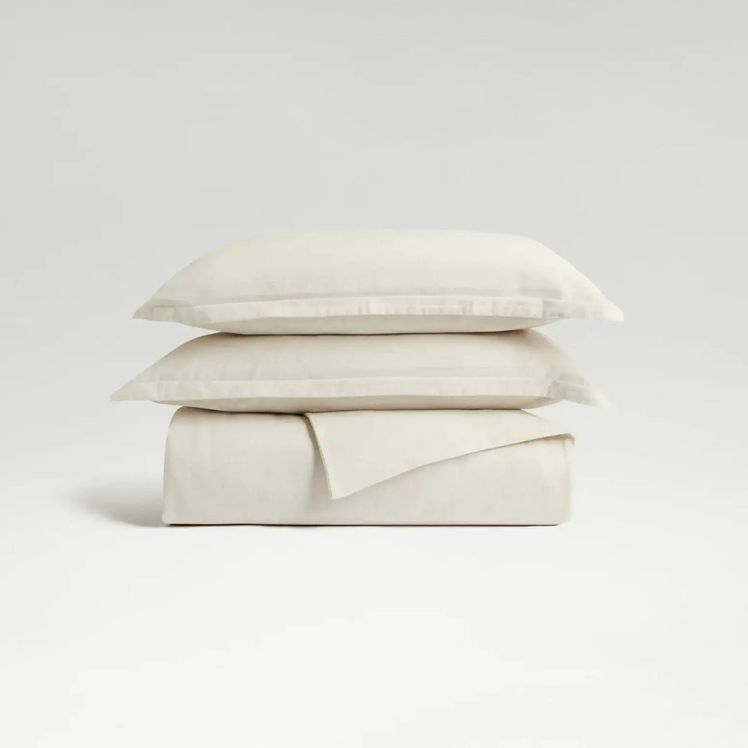 Christy Flannel Marl King Duvet Set Oat Christy