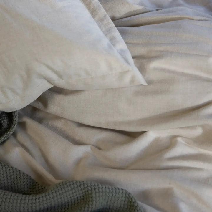 Christy Flannel Marl King Duvet Set Oat Christy