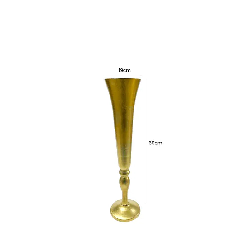 Gold 69cm Fluted Vase Lina Home