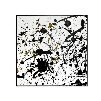 Framed Black White and Yellow Splash 82x82 Lina Home