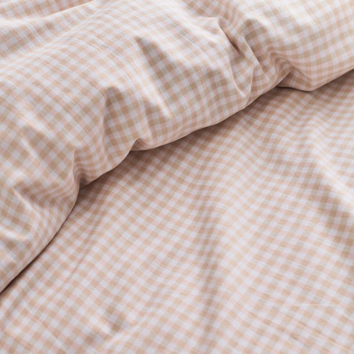 Christy Gingham Yarn Dye Duvet Set Pink