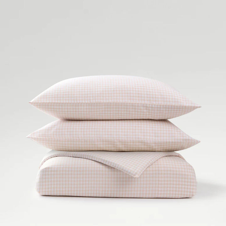 Christy Gingham Yarn Dye Duvet Set Pink