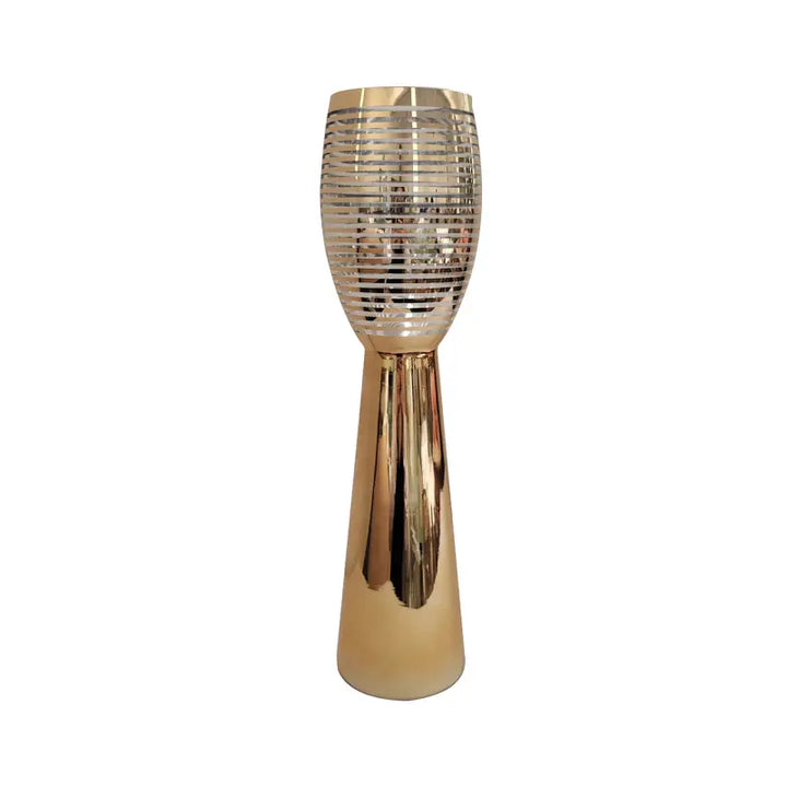 Gold Stripe 60cm Glass Vase Lina Home