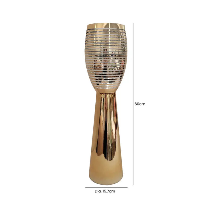 Gold Stripe 60cm Glass Vase Lina Home