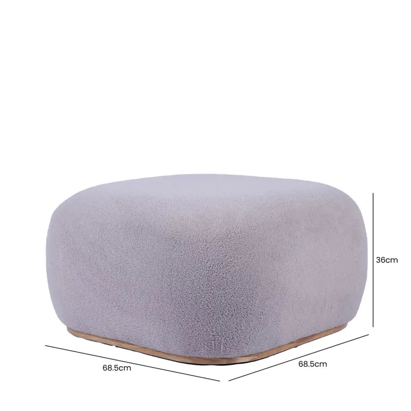Grey Boucle Ottoman Lina Home