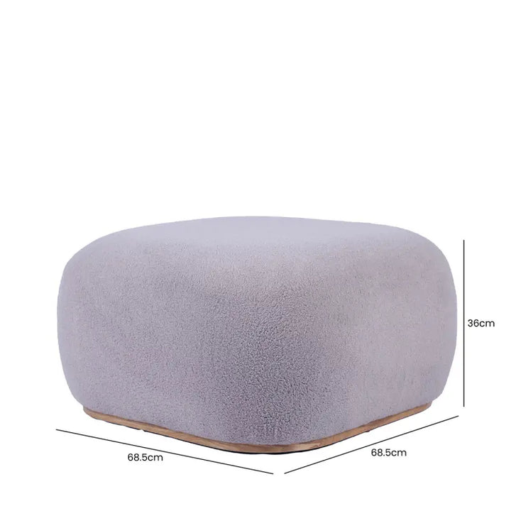 Grey Boucle Ottoman Lina Home