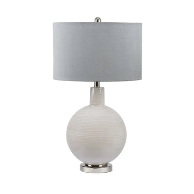 Grey Stripe Table Lamp with Grey Lina Home