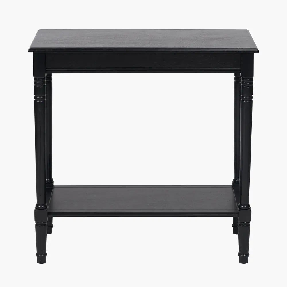 Heritage Black Pine Wood Console Table   Nicholas John Interiors