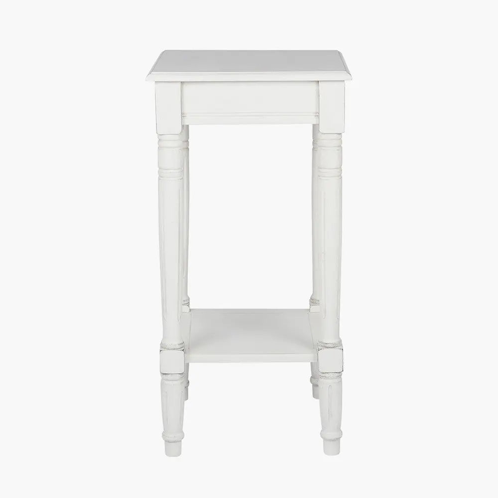 Heritage Elizabeth White Pine Wood Accent Table   Nicholas John Interiors