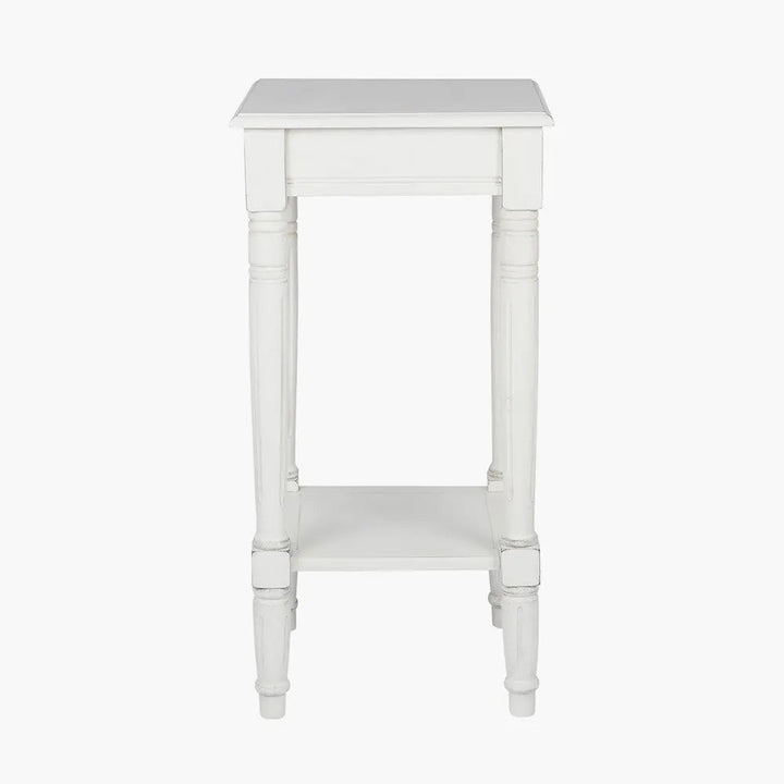 Heritage Elizabeth White Pine Wood Accent Table   Nicholas John Interiors