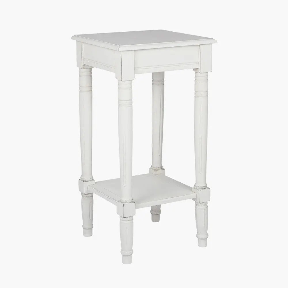 Heritage Elizabeth White Pine Wood Accent Table   Nicholas John Interiors