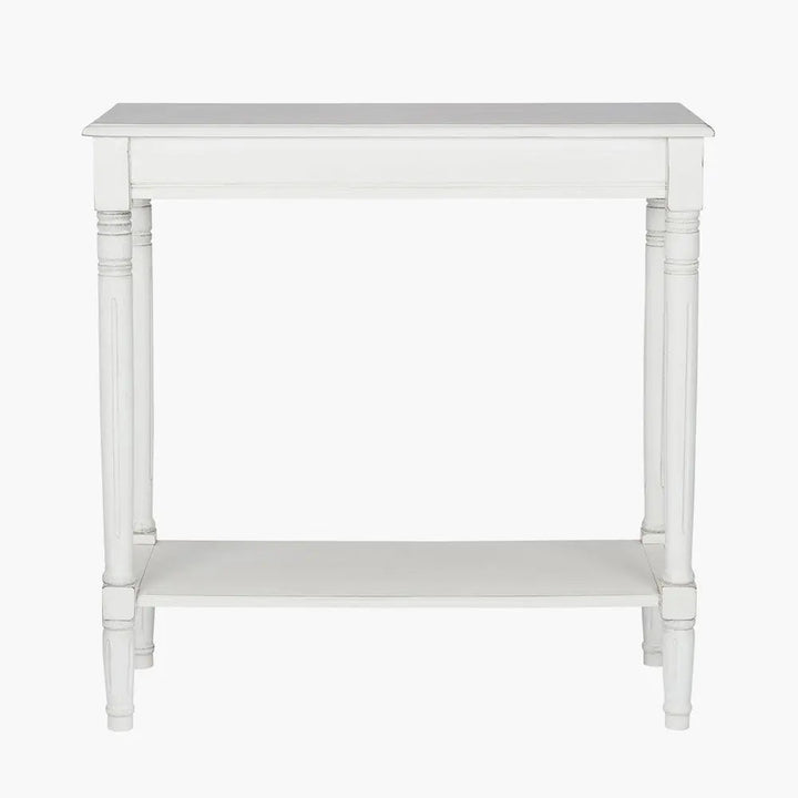 Heritage Elizabeth White Pine Wood Console Table  Nicholas John Interiors
