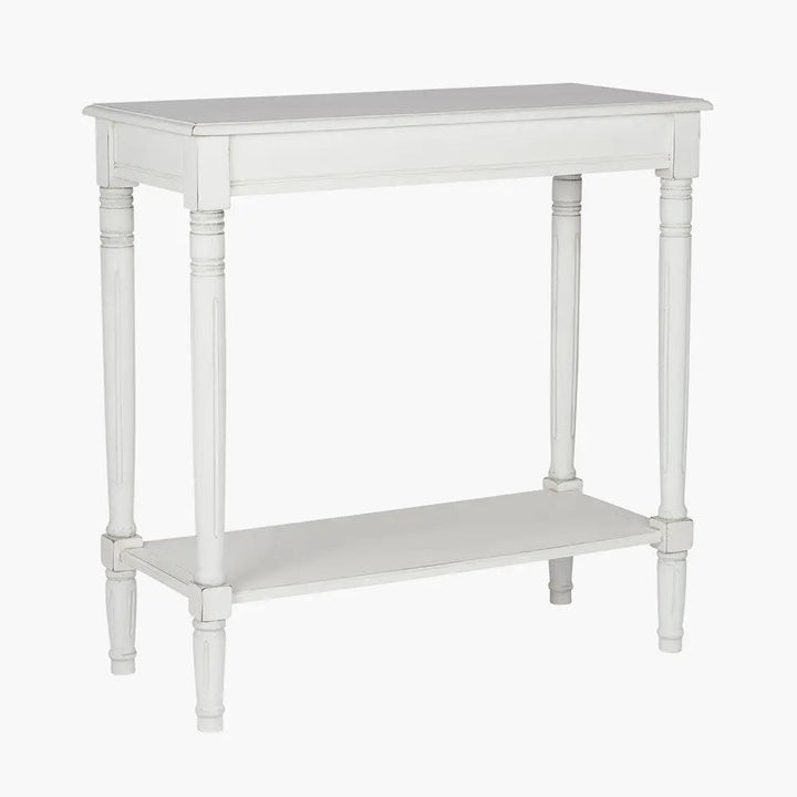 Heritage Elizabeth White Pine Wood Console Table   Nicholas John Interiors