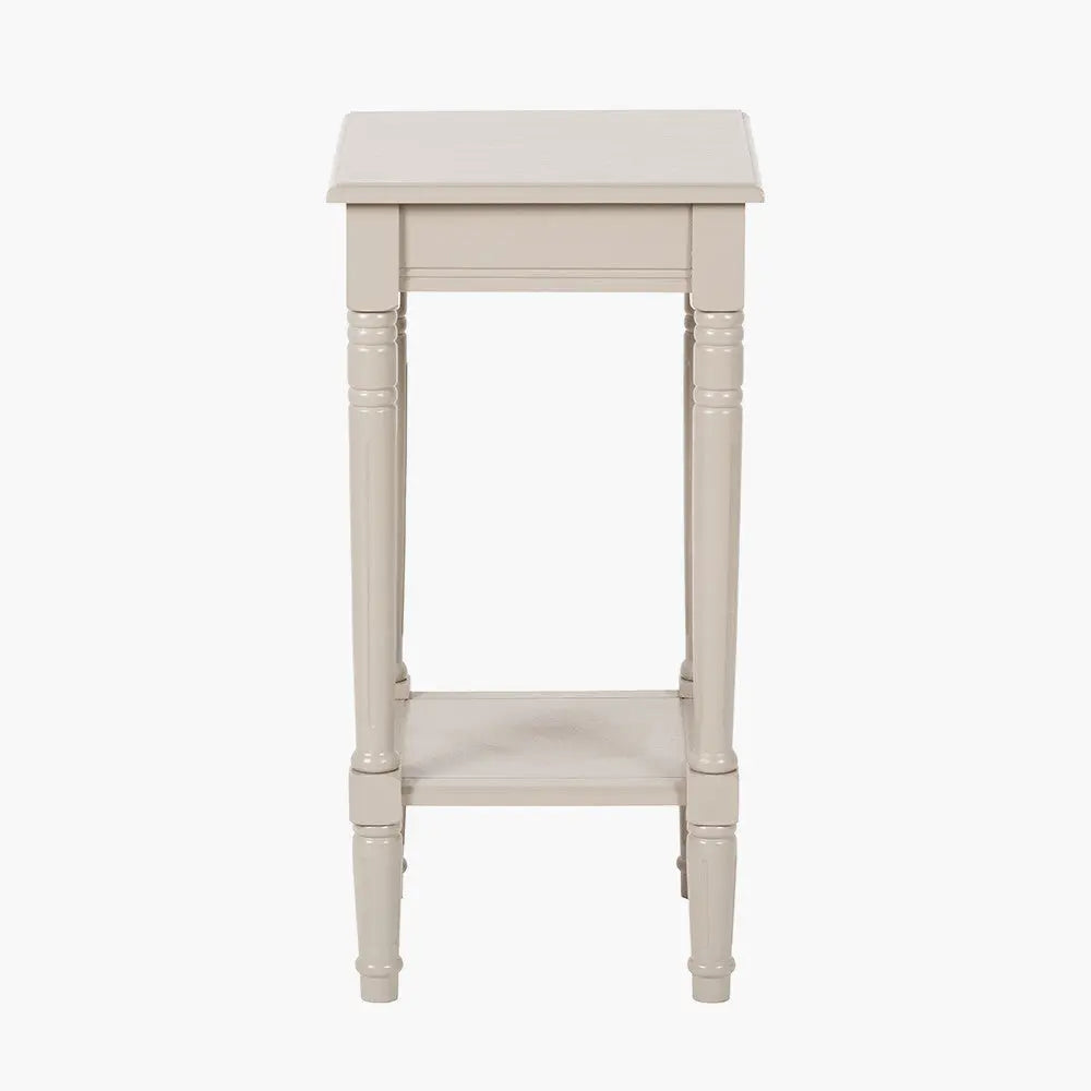 Heritage Putty Pine Wood Accent Table   Nicholas John Interiors